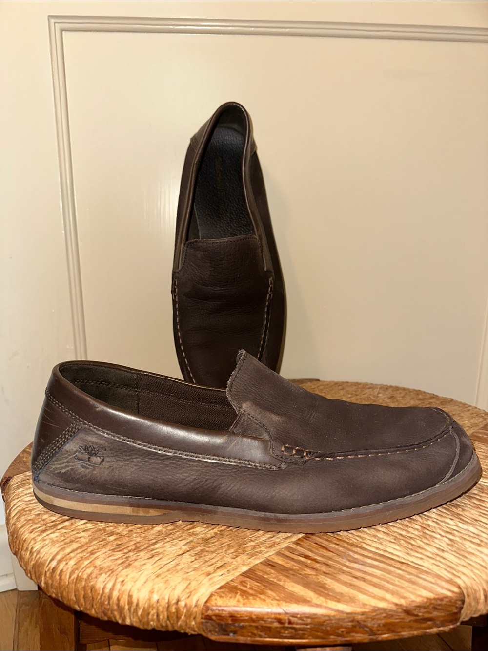 13W Men’s Timberland Brown Leather Slip-On Loafers